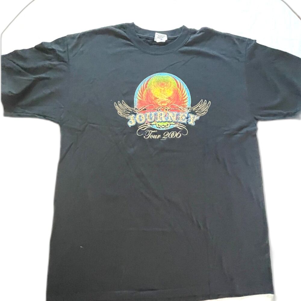 Vintage Y2K Journey Tour 2006 Graphic T-Shirt Size XL Anvil Blue Bar Band Merch
